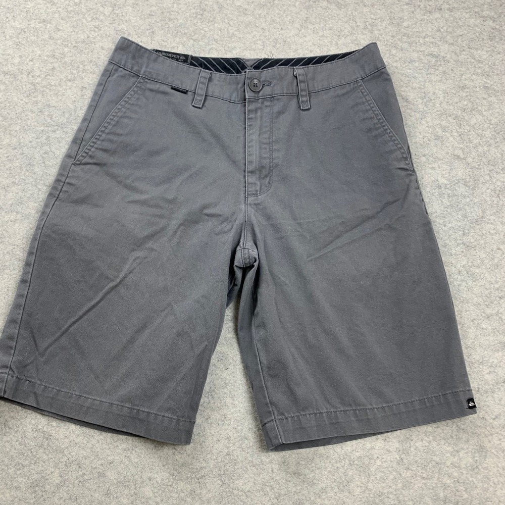 Quiksilver Shorts Mens 30 Gray Cotton Blend Twill Flat Front J104095 Casual